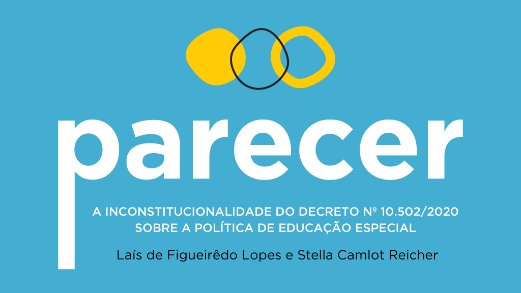 Capa do parecer sobre a inconstitucionalidade do decreto 10.502 de 2020. O texto está escrito em branco sobre fundo azul